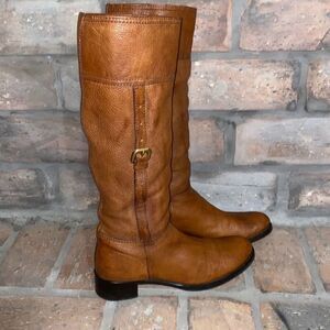 Prada AUTHENTIC leather riding boots brown 37.5